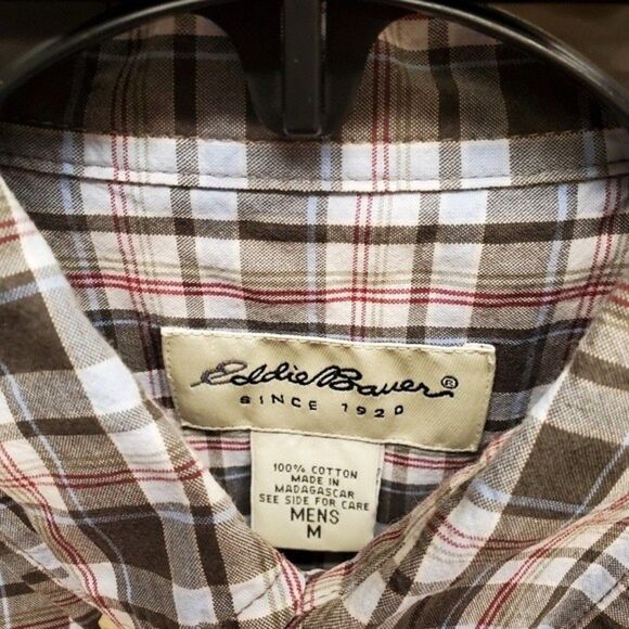 Eddie Bauer Plaid Men's Long Sleeve Shirt in Size M - Picture 3 of 5